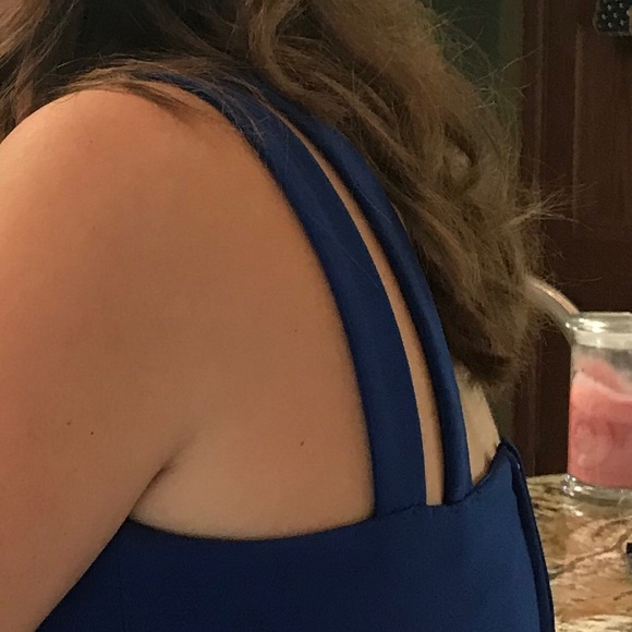 Royal Blue High-Neck Short Homecoming Dress - Picture 4 of 4